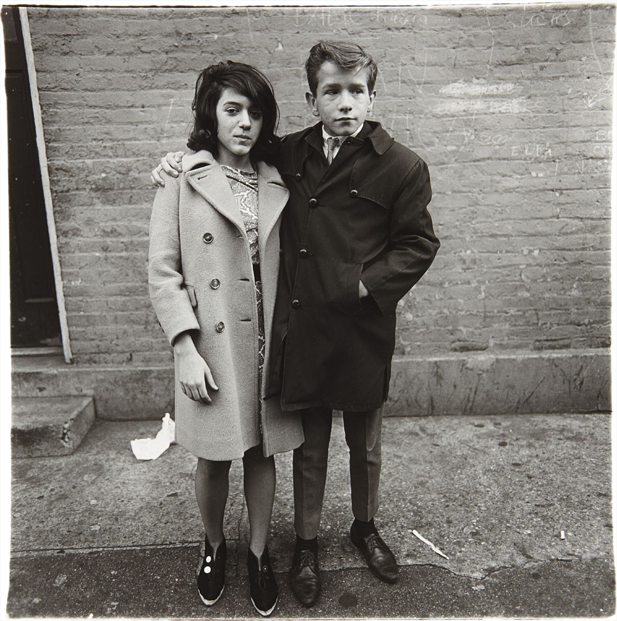 Diane Arbus — Teenage couple on Hudson Street, N.Y.C.