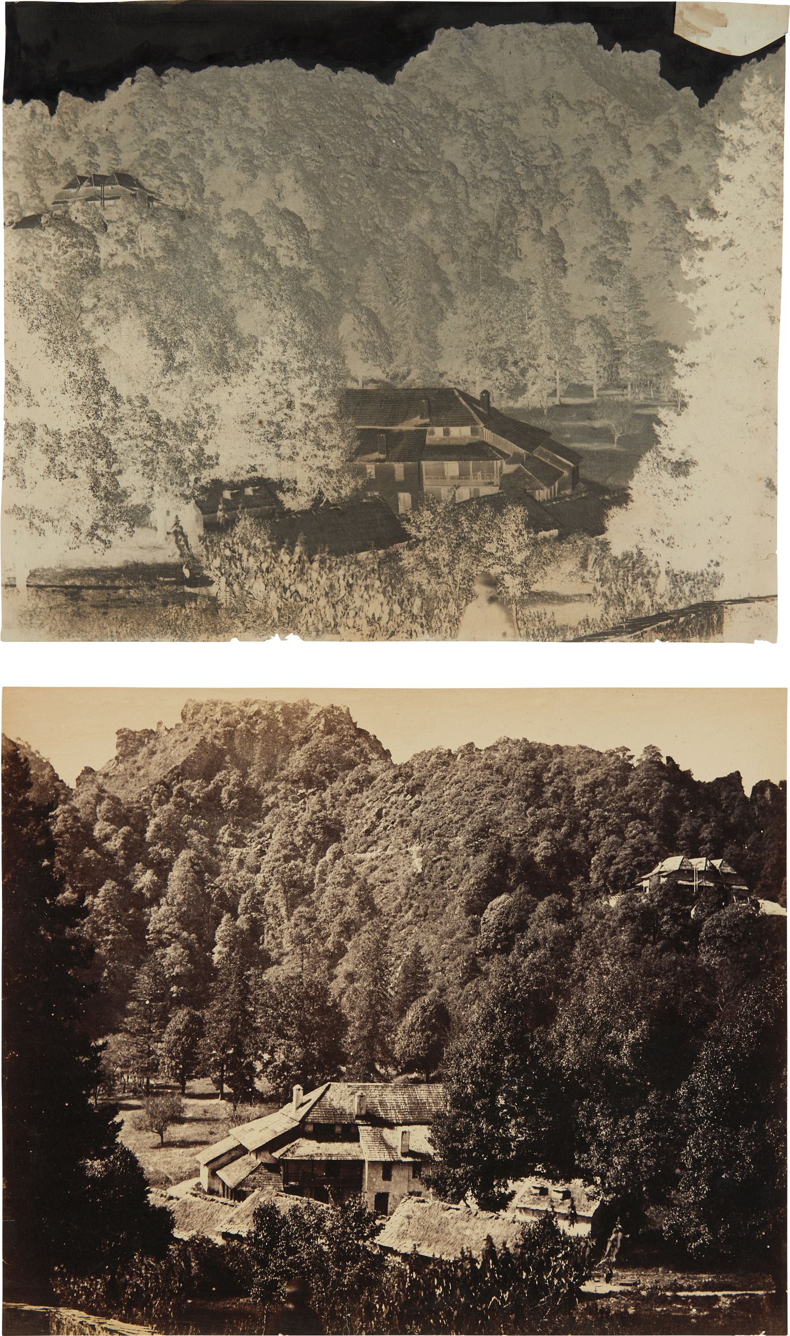 Telegraph Office Nynee Tal (negative and positive)