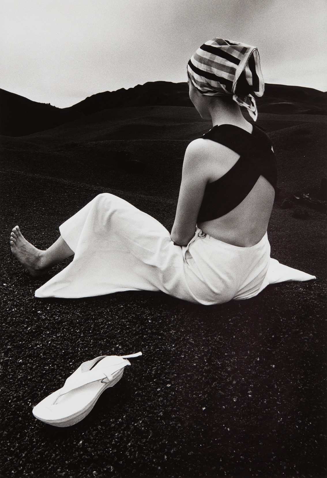 Akiko on the Black Lava of Hawaii