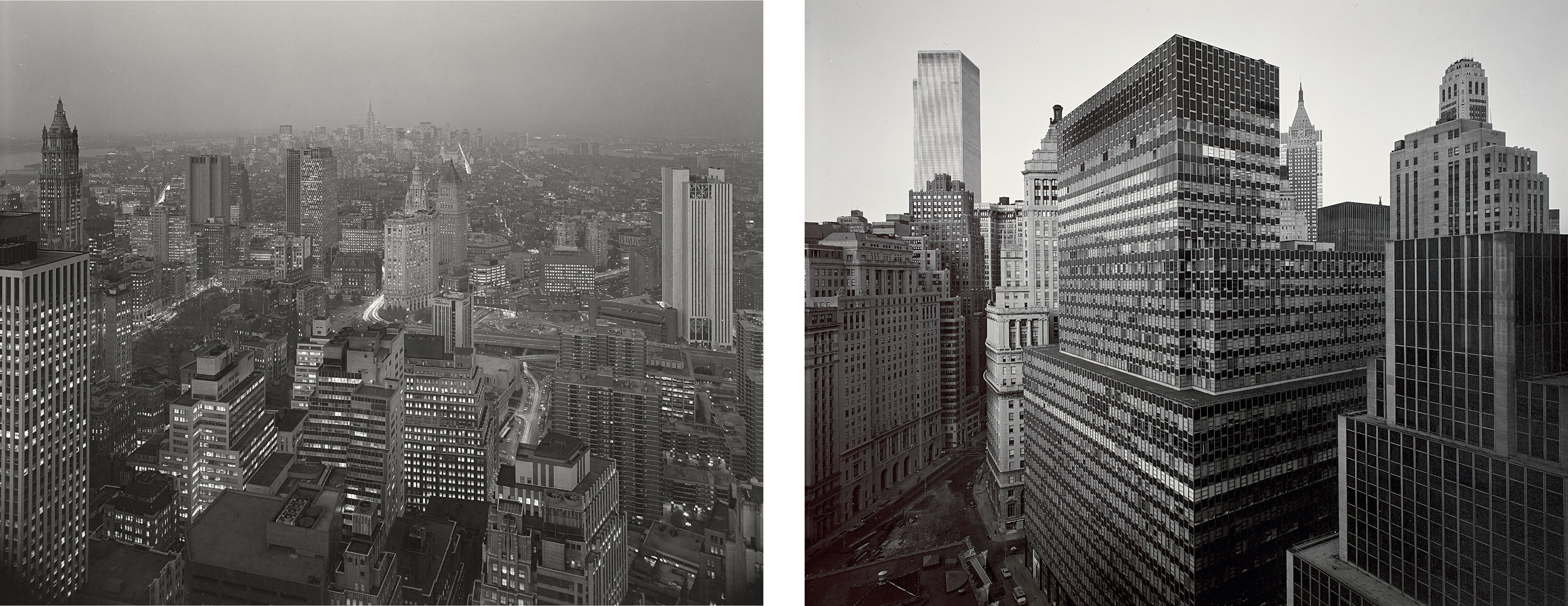 View of First National City Bank Building from Battery Plaza and View Towards Midtown from Wall Street