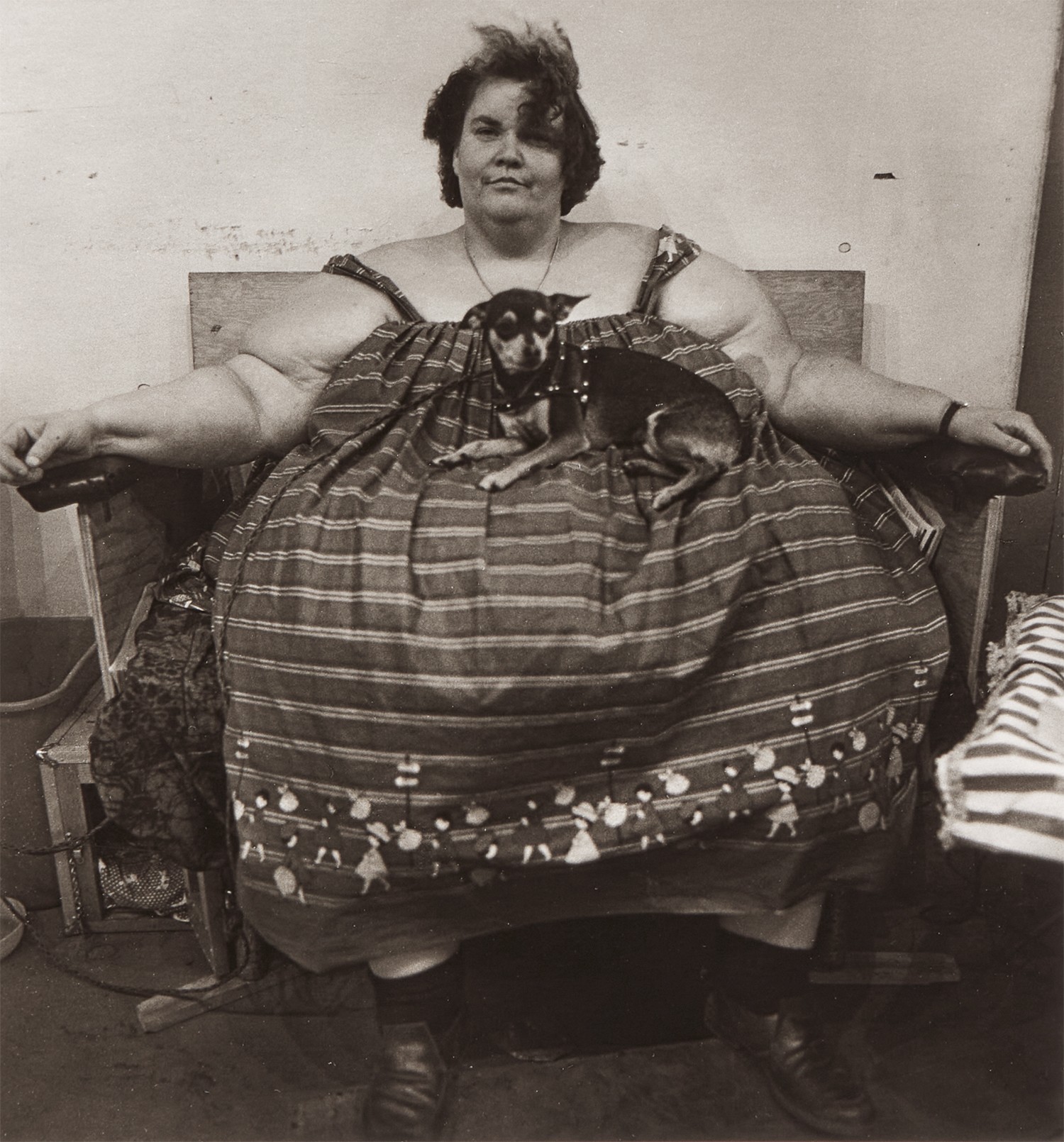 Diane Arbus — Miss Mary King and her dog, Troubles, Carnival, Maryland