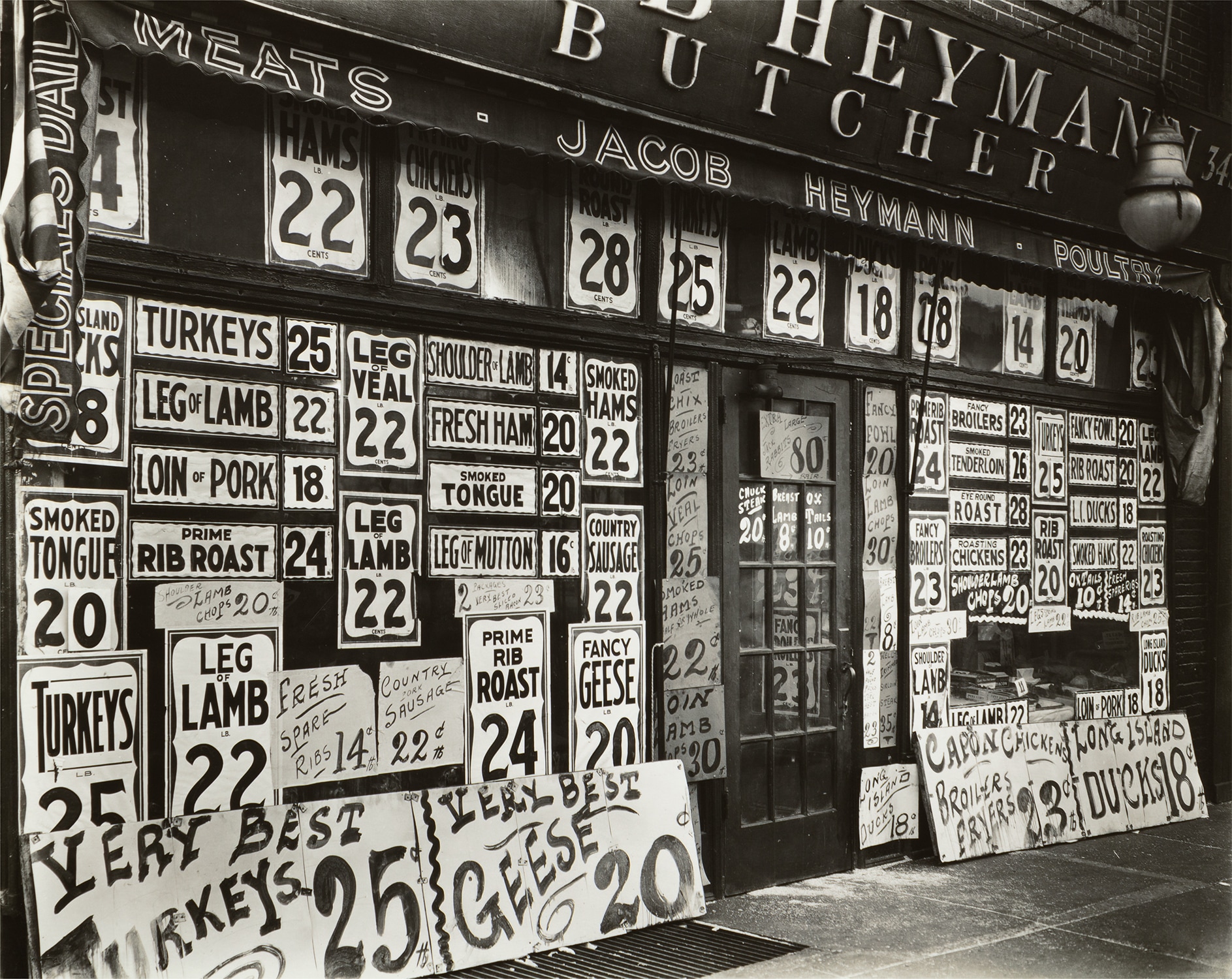 Berenice Abbott — Jacob Heyman Butchery, 345 Sixth Avenue