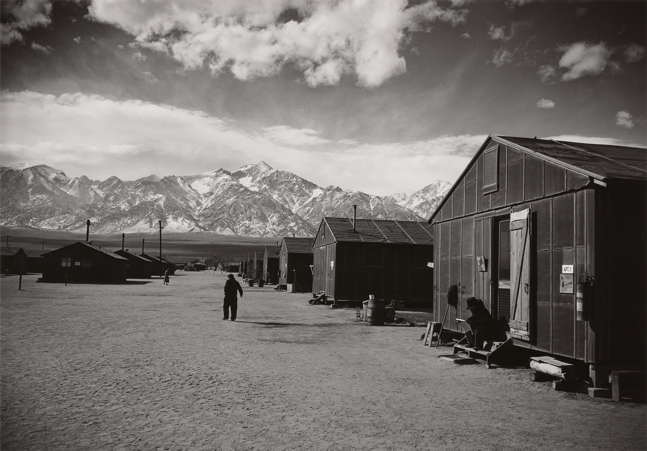 Ansel Adams — Street Scene, Manzanar Relocation Center, Manzanar