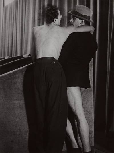 Young couple wearing a two-in-one suit at the Bal de la Montagne Sainte-Genevièv