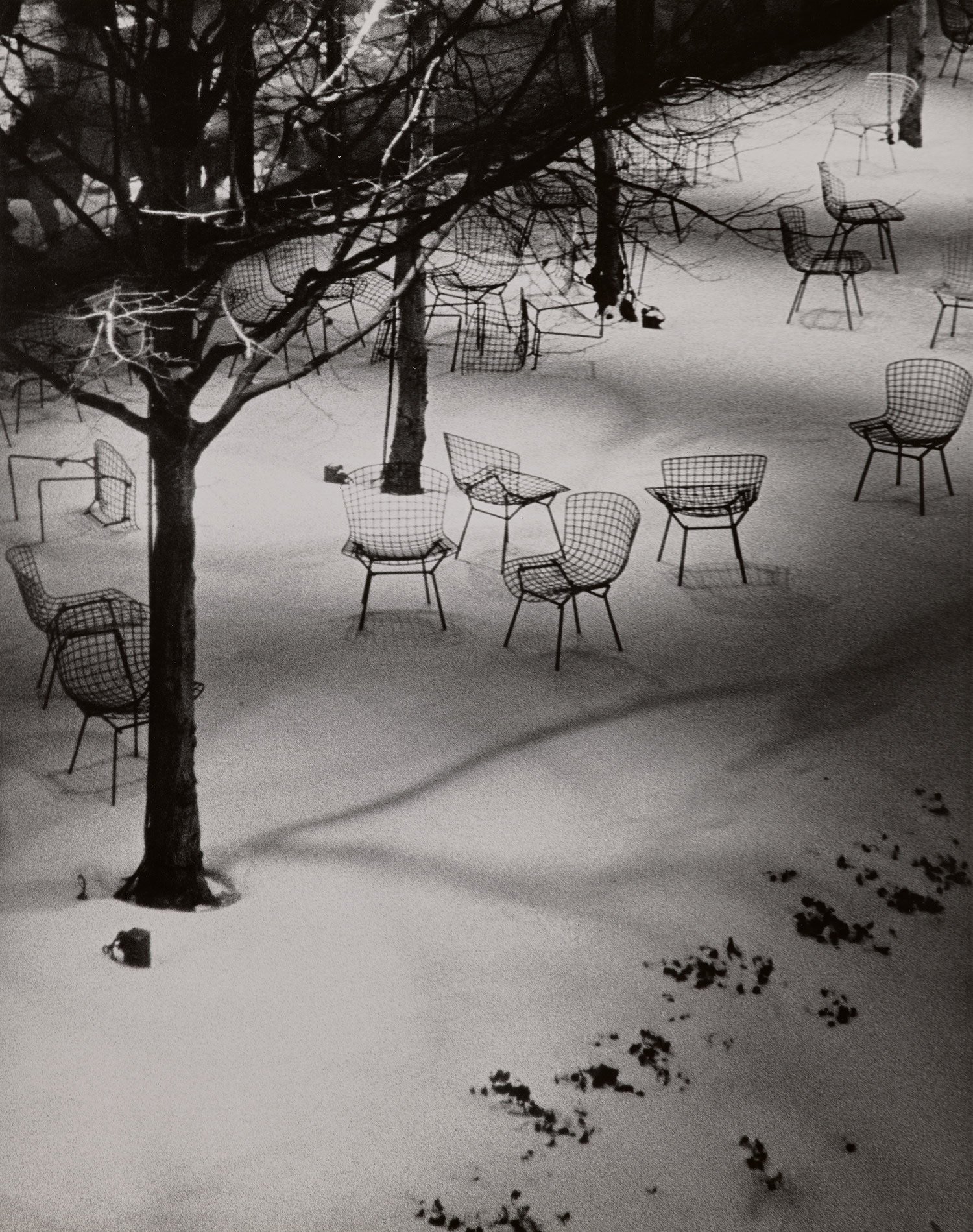 André Kertész — Wire Chairs in Snow, MoMA