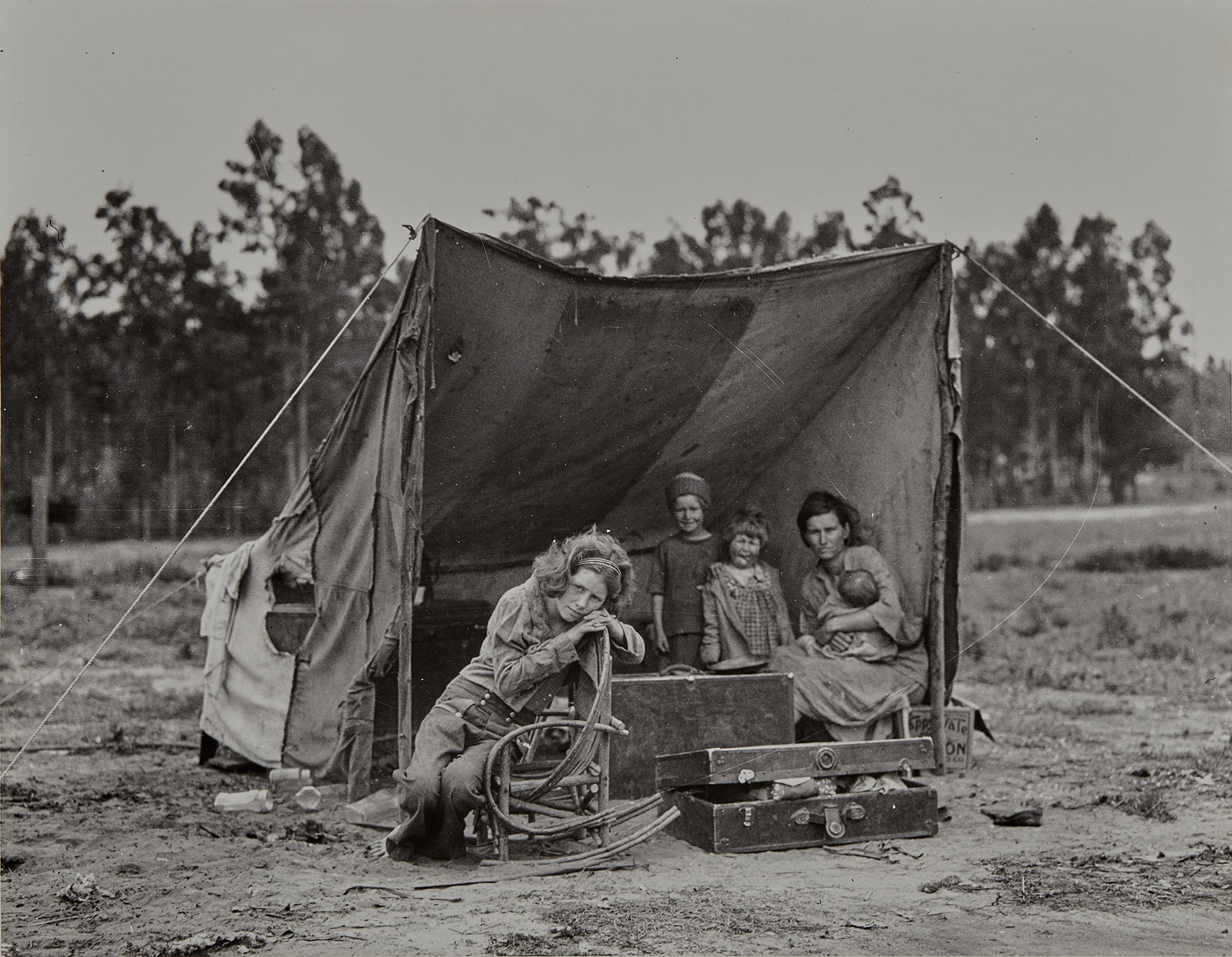 Dorothea Lange — Tent Shelter, Migrant Agricultural Worker's Family, Nipomo, California