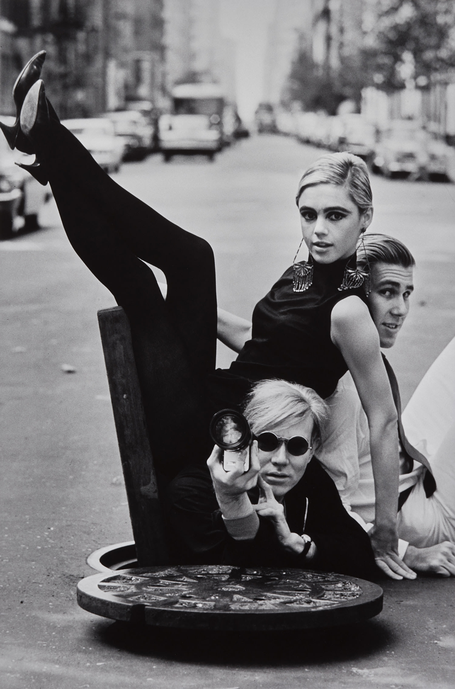 Andy Warhol with Edie Sedgwick and Chuck Wein, New York City