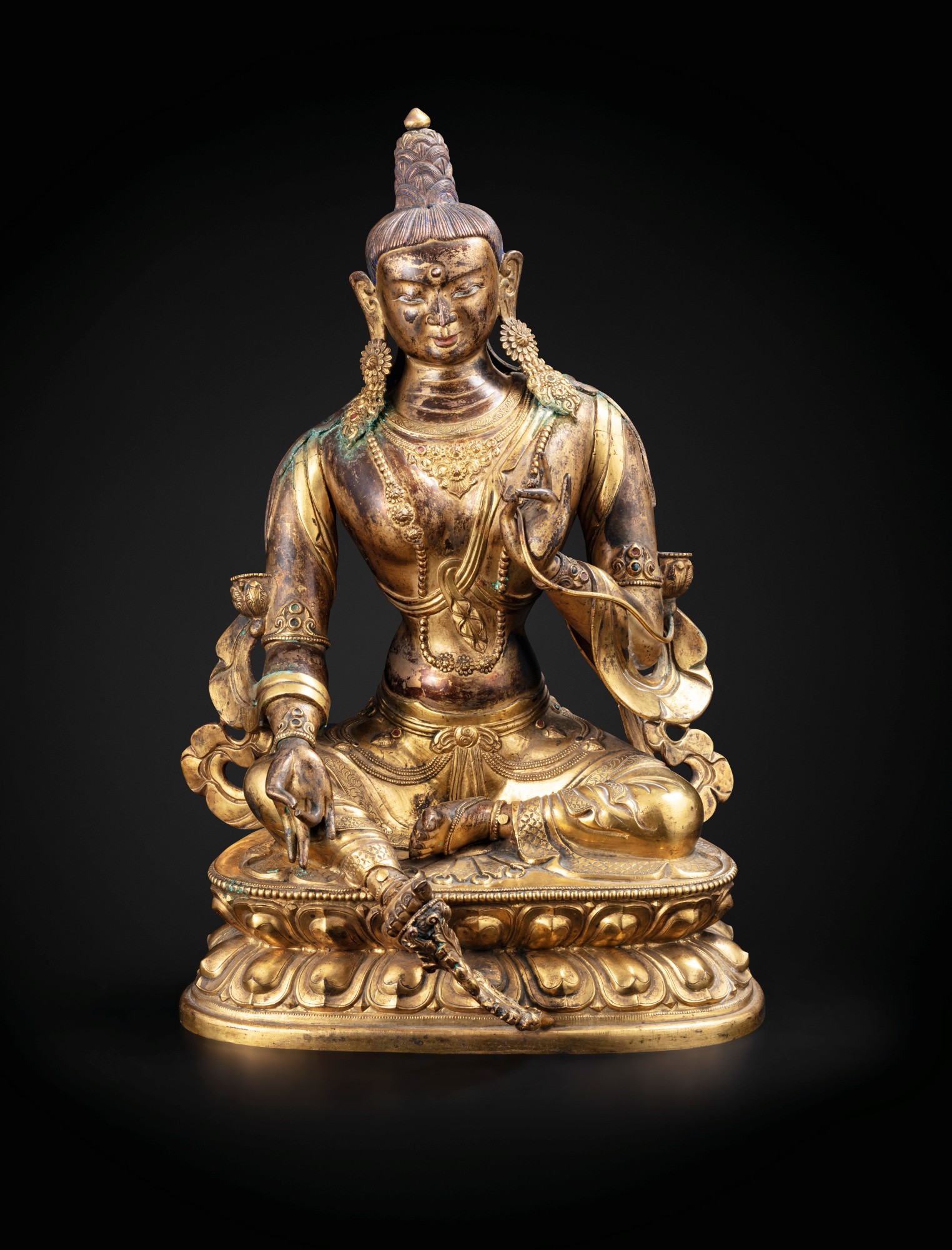 Unknown (Historical) — 西藏 十八世紀 鎏金銅合金綠度母坐像