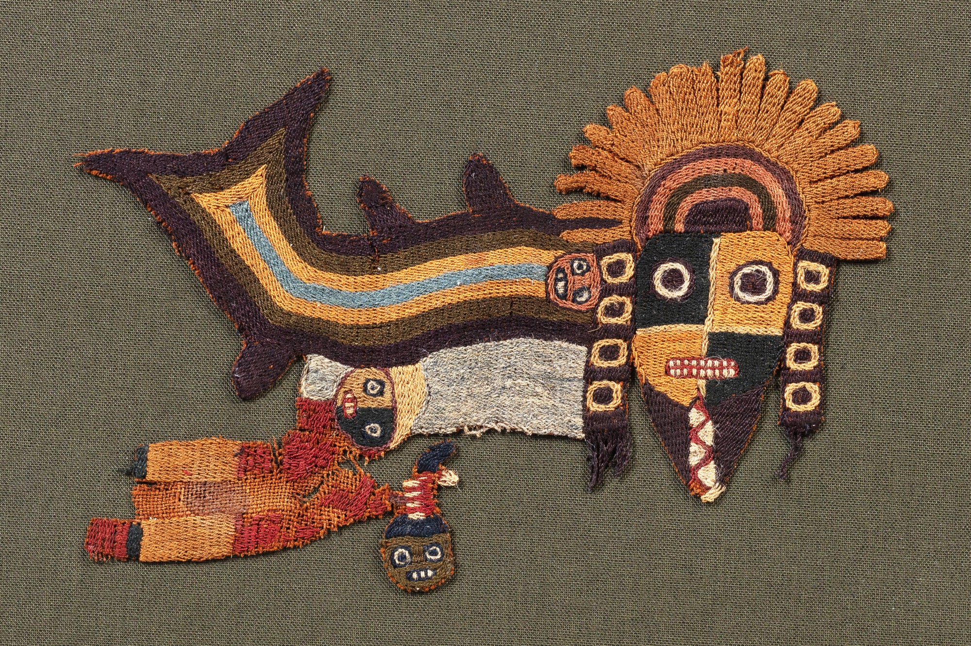 Unknown — Paracas Embroidered Textile Fragment, Peru, 100 BC-AD 200