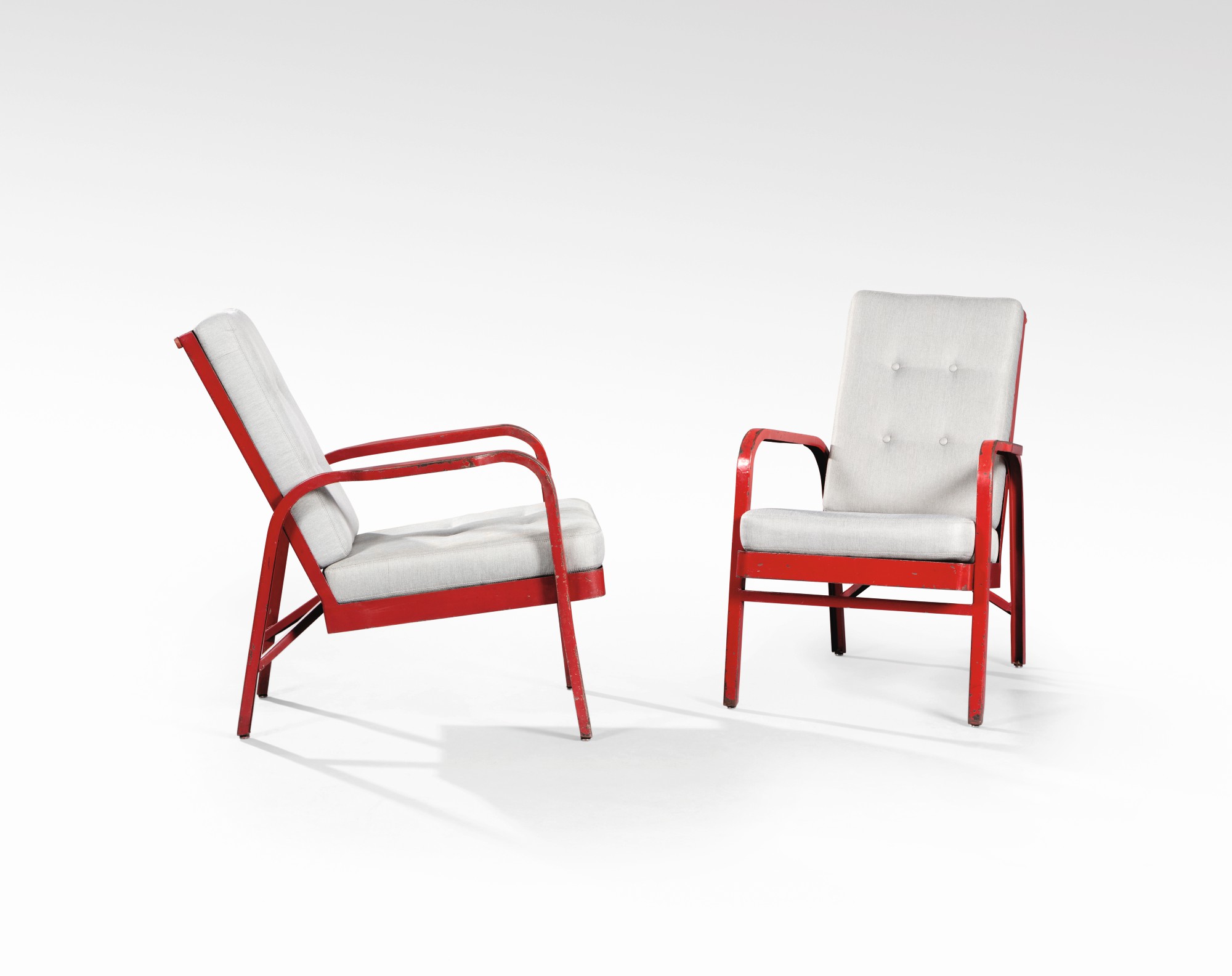 Jules Leleu and ateliers Jean Prouvé — Paire de fauteuils