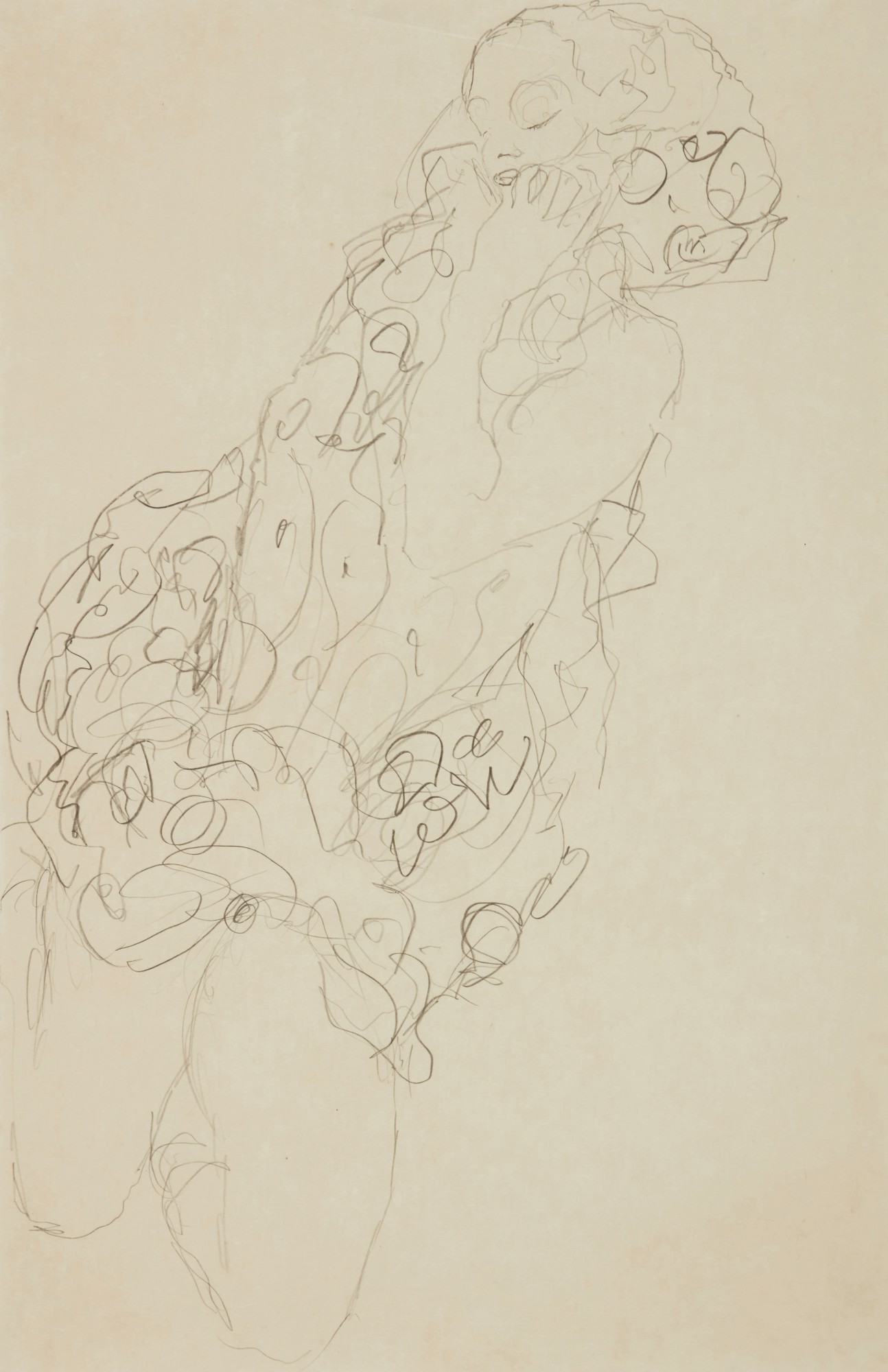 Hallucinations: An American Collection in Paris — Kniender Halbakt, Studie for "Die Braut" (Kneeling Semi Nude, Study for "The Bride") 