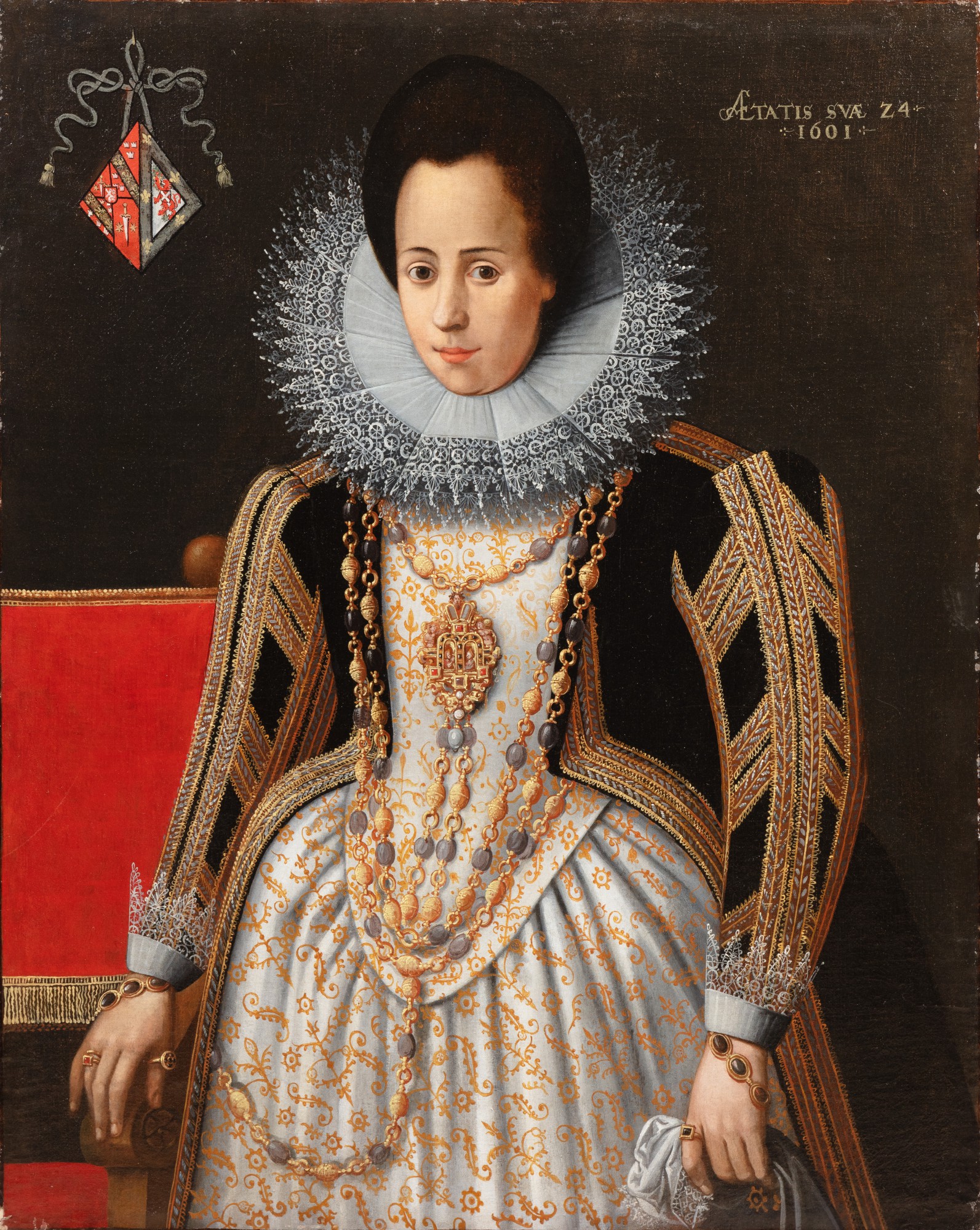 Prague School, beginning of the 17th century — Ecole de Prague du début du XVIIe siècle, Portrait d'une femme âgée de 24 ans