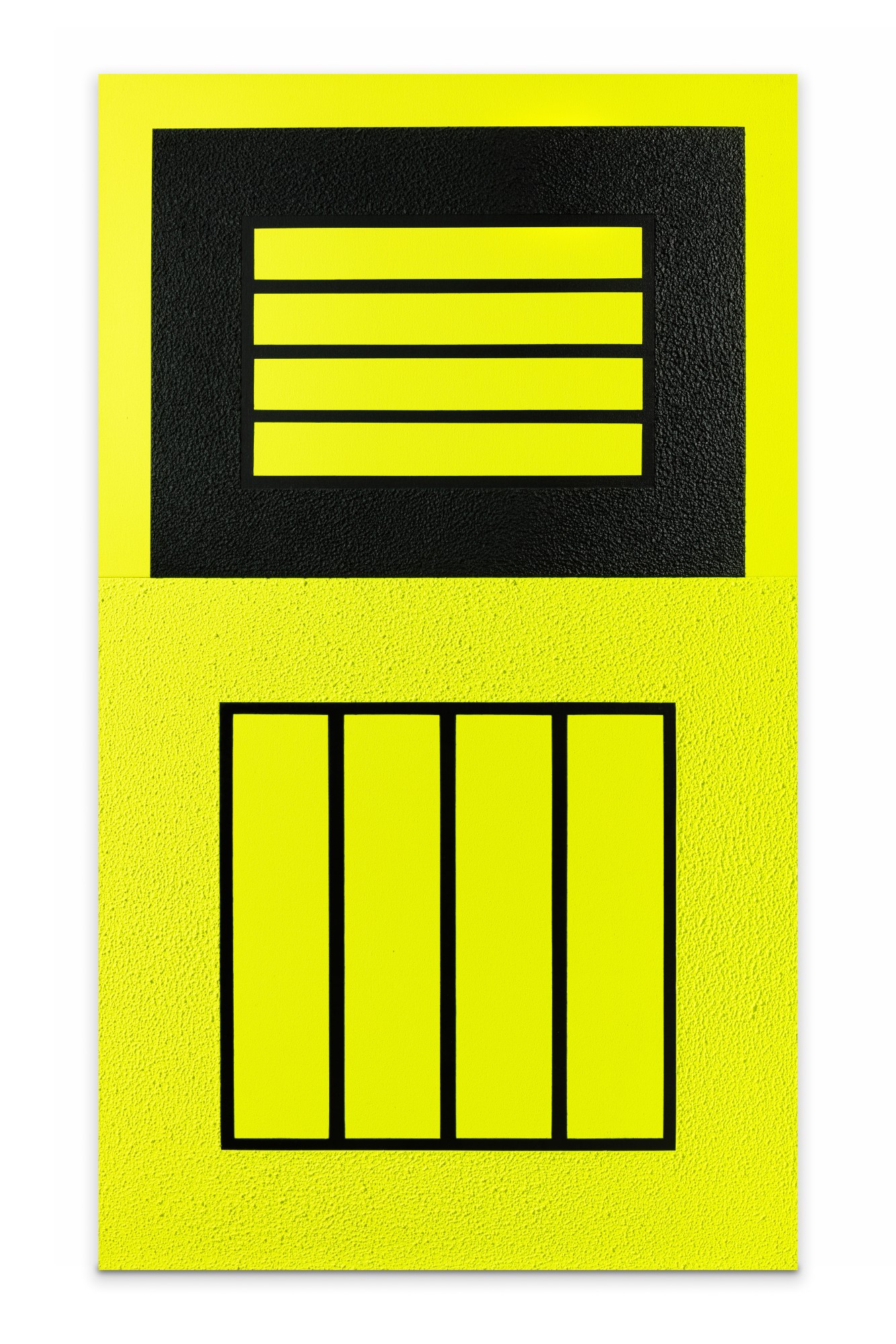 Peter Halley — Black Prison Above Yellow Prison