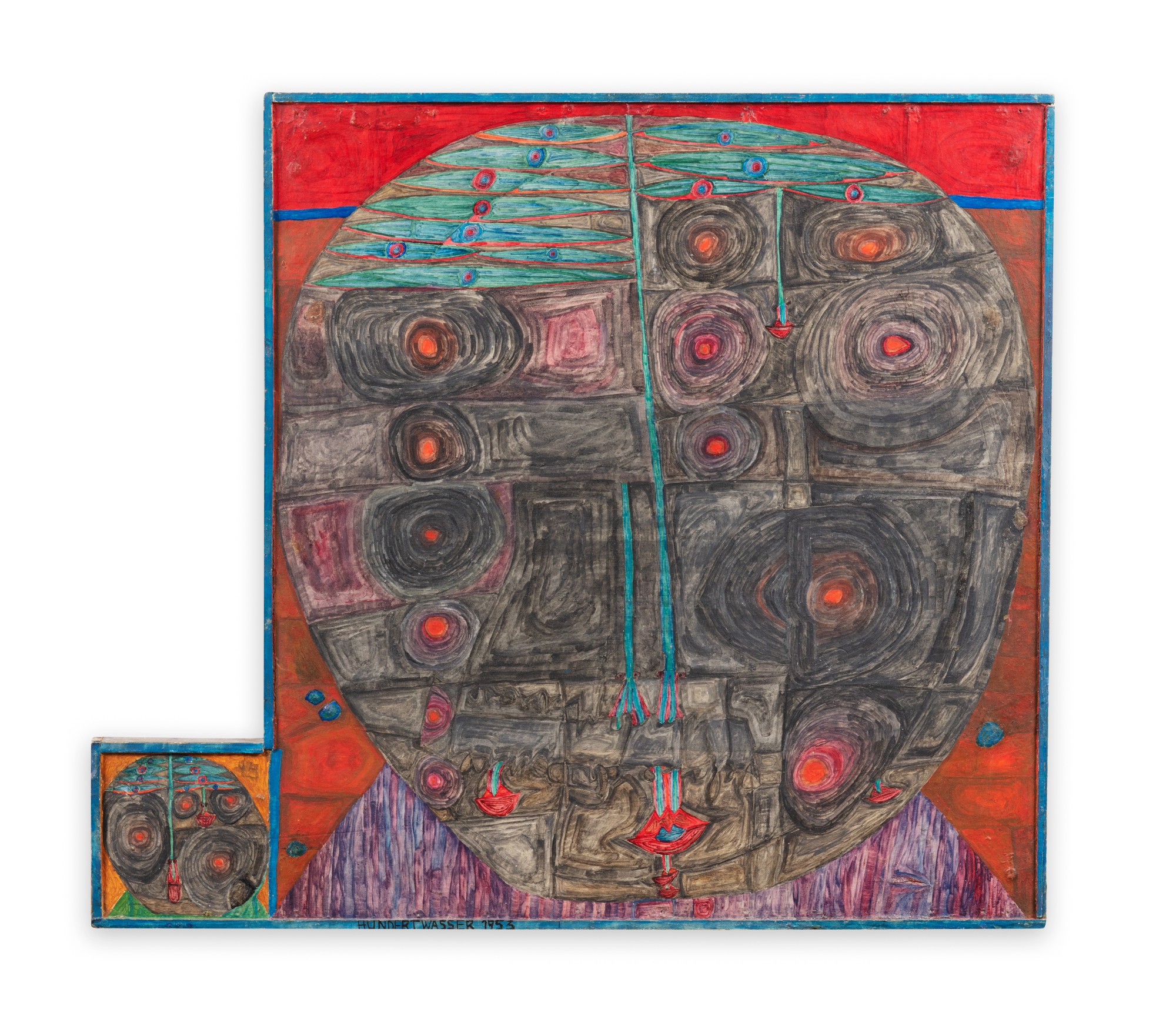 Friedensreich Hundertwasser — Les Deux Têtes (Die Zwei Köpfe Arabischer Geograph mit Ableger)