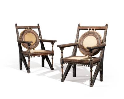 Pair of armchairs, circa 1900