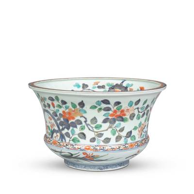 An Imari 'prunus and chrysanthemum' basin