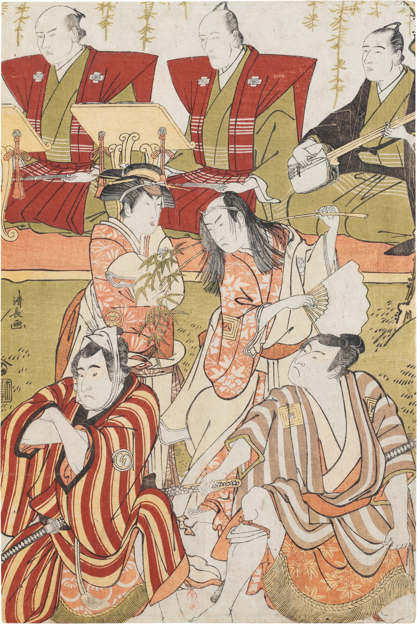 Torii Kiyonaga, 'Four kabuki actors'
