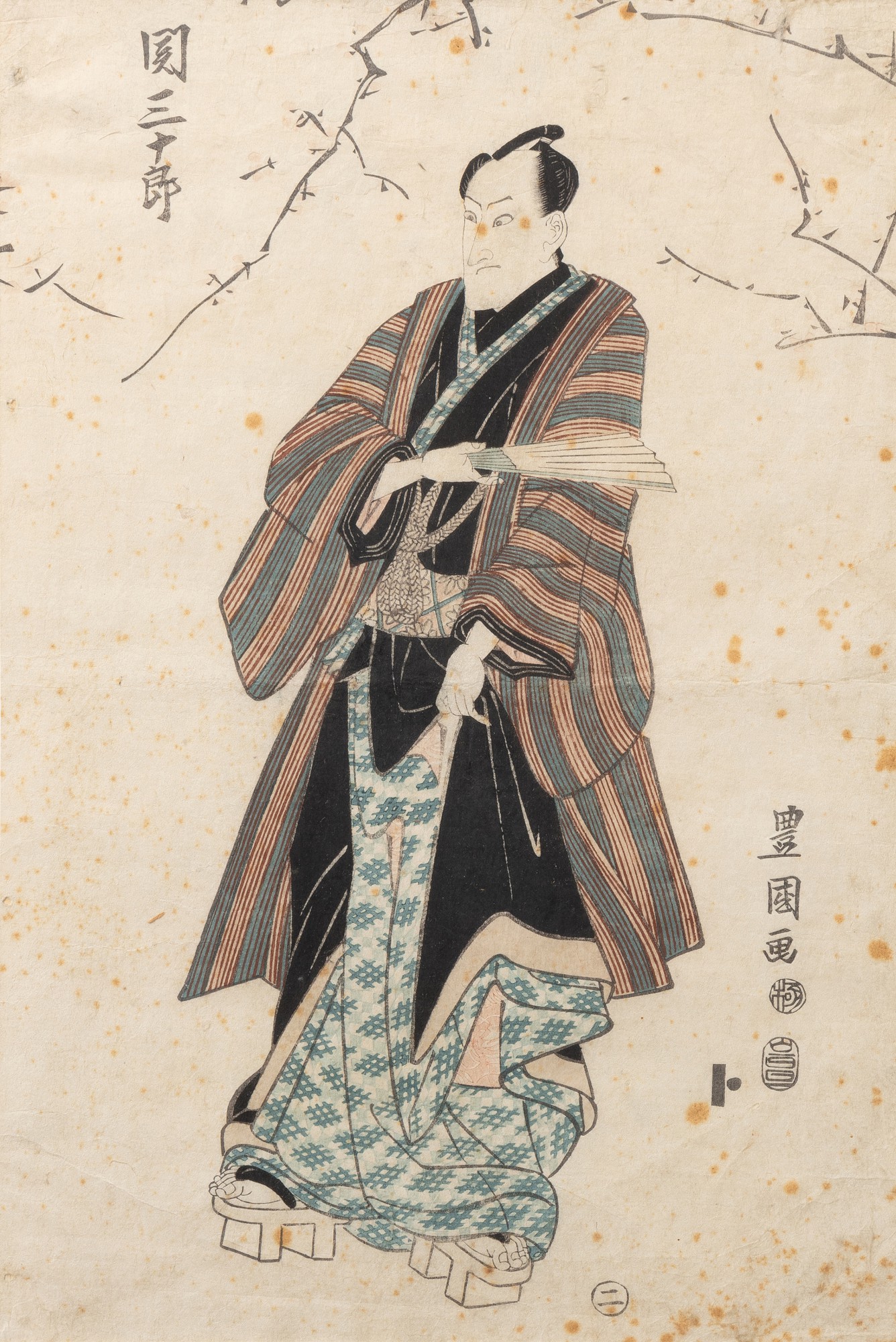 Utagawa Toyokuni I — 日本 江戶時代 十八世紀 木刻版畫一組三幀