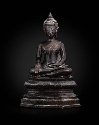 暹邏 十八至十九世紀 銅佛坐像