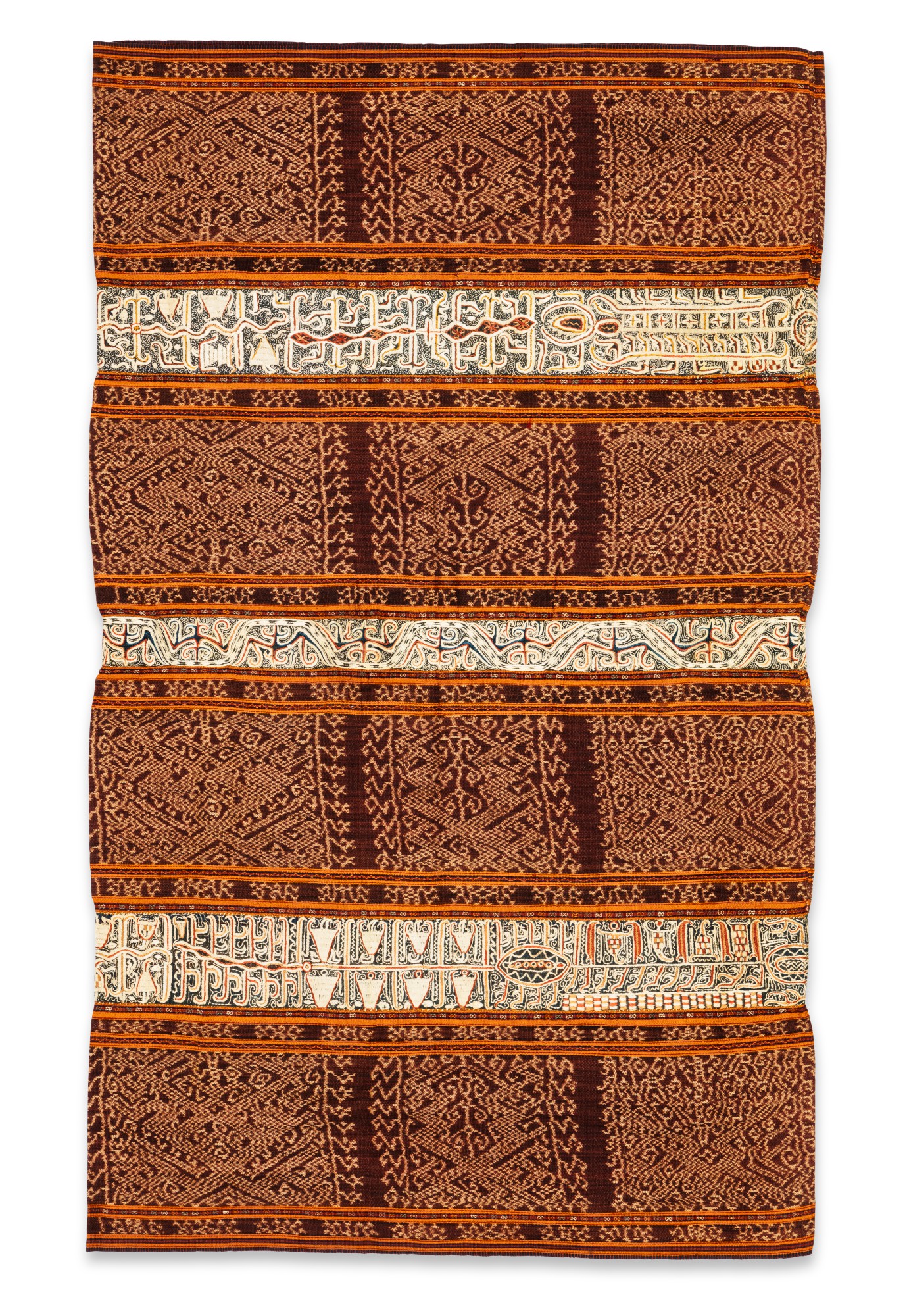 Jupe de femme tapis, Lampung, Sumatra, Indonésie, fin du 19e siècle — Woman’s wrapper tapis, Lampung, Sumatra, Indonesia, late 1880s