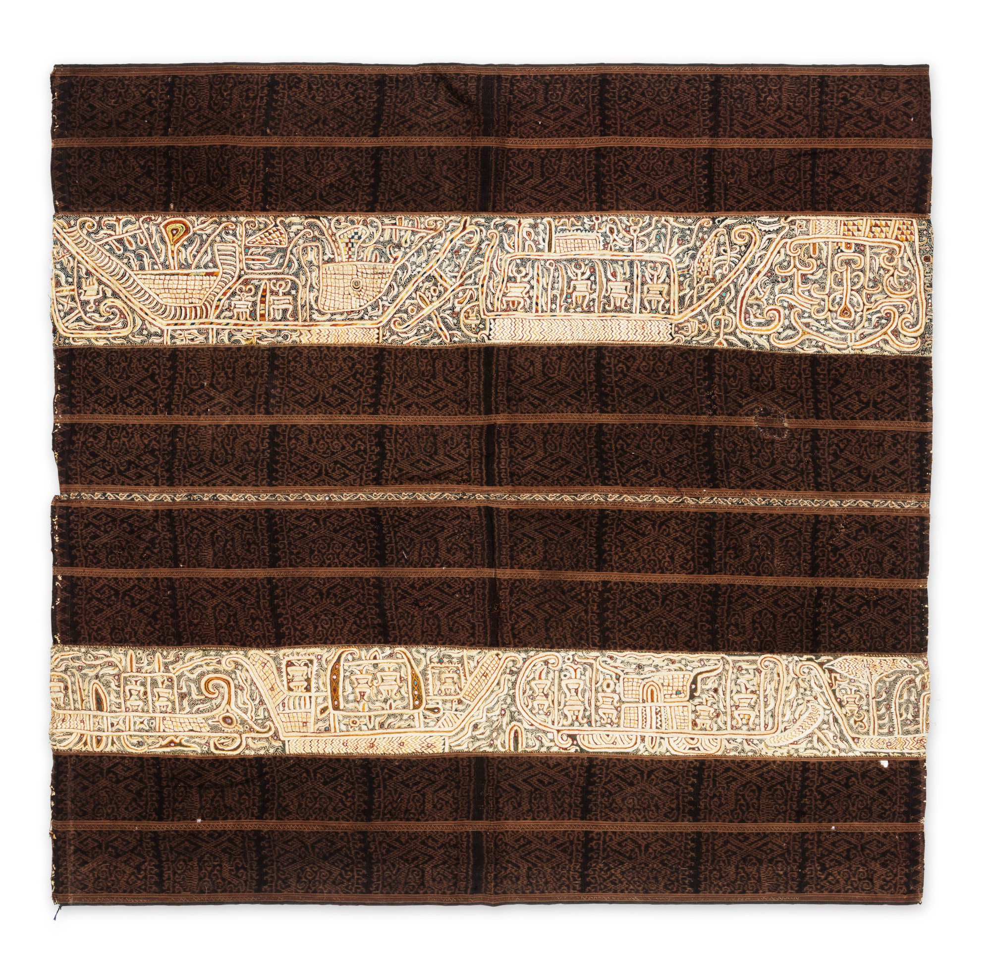 Deux jupes de femme tapis, Lampung, Sumatra, Indonésie, fin du 19e siècle — Two woman’s wrappers tapis, Lampung, Sumatra, Indonesia, late 19th century