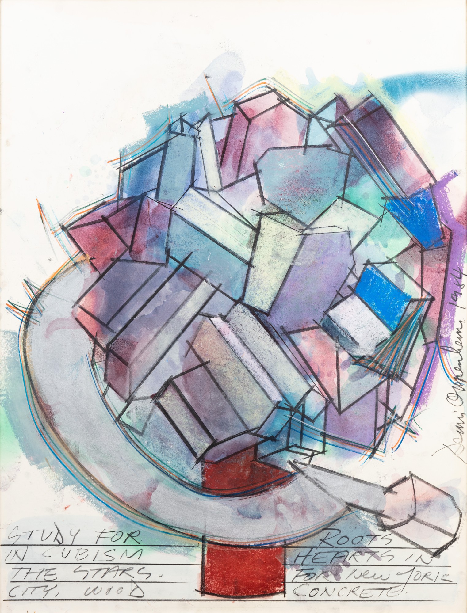 Study for roots in cubism hearts in the stars. For New York City, wood concrete.