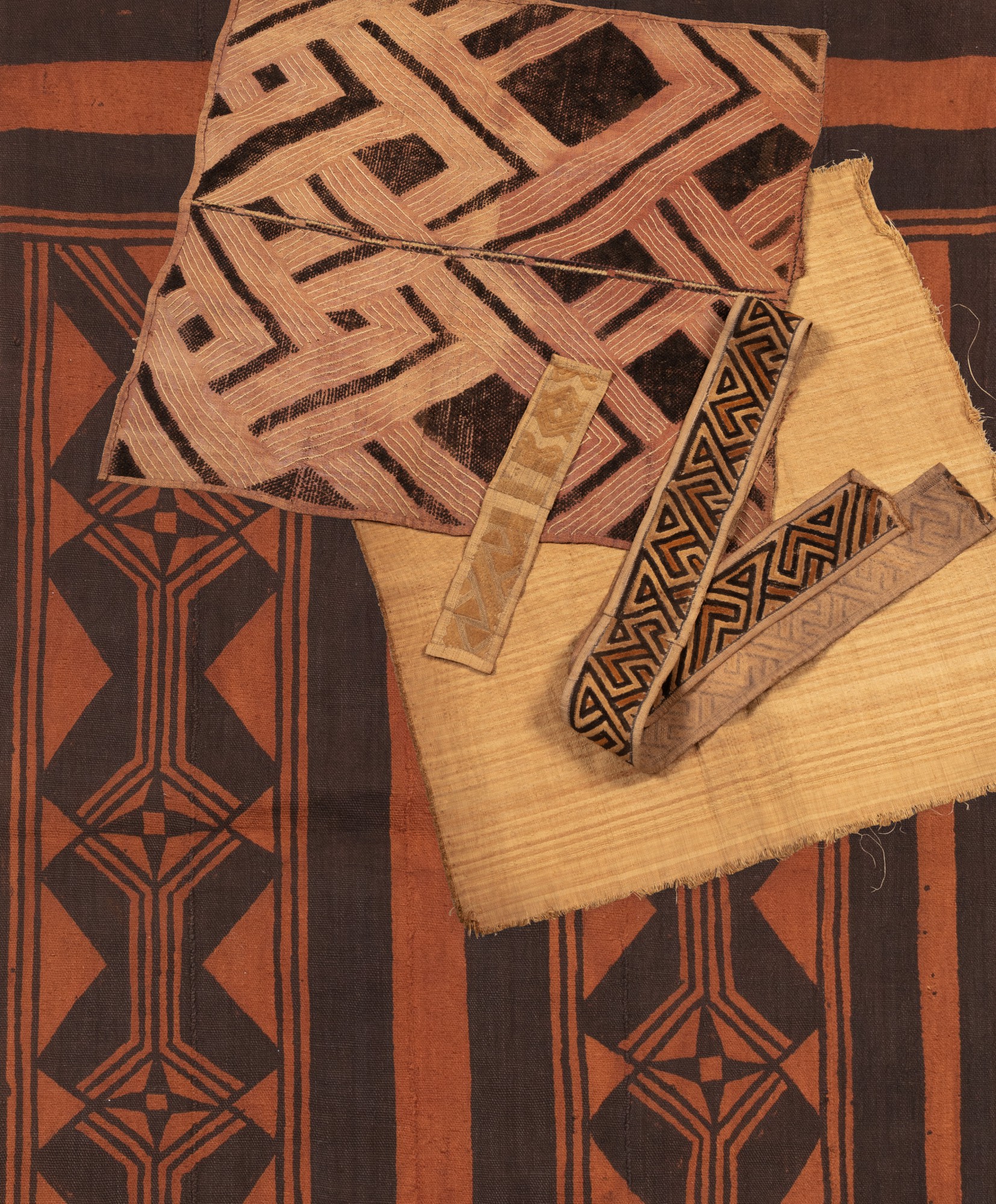 Unknown — Five Kuba clothes, Democratic Republic of the Congo