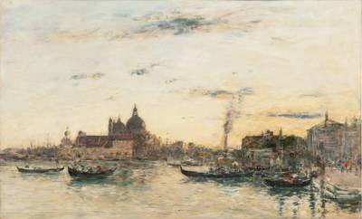 Venise, la Salute, la Piazzetta et le grand canal le soir