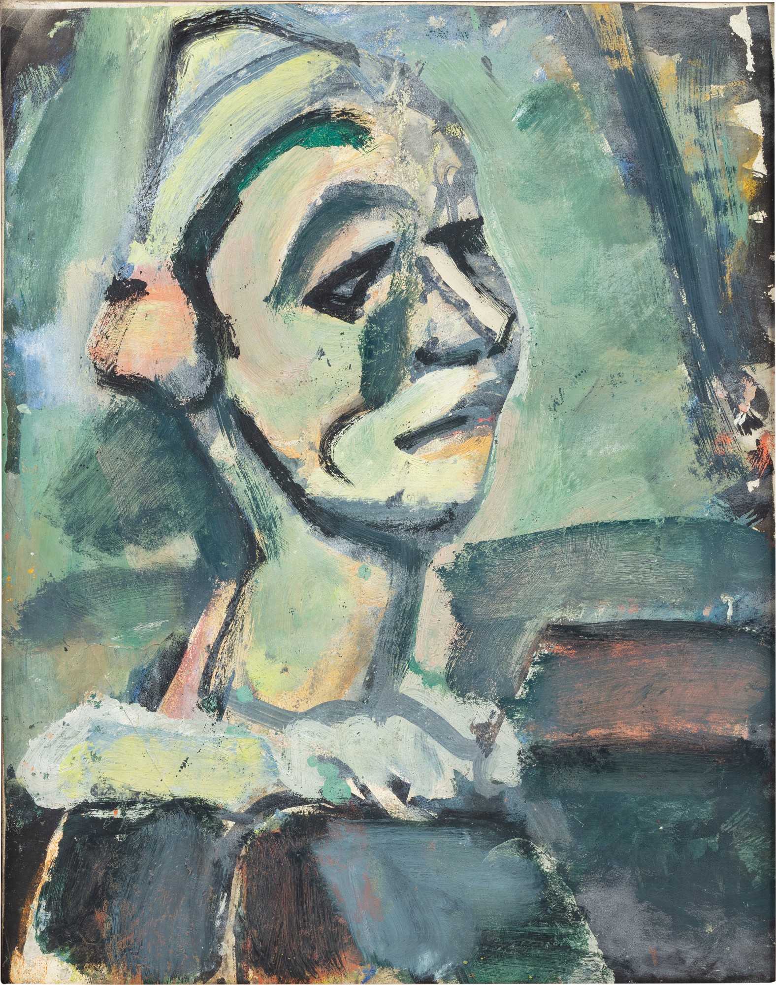 Georges Rouault — Clown à la fleur rose (esquisse)