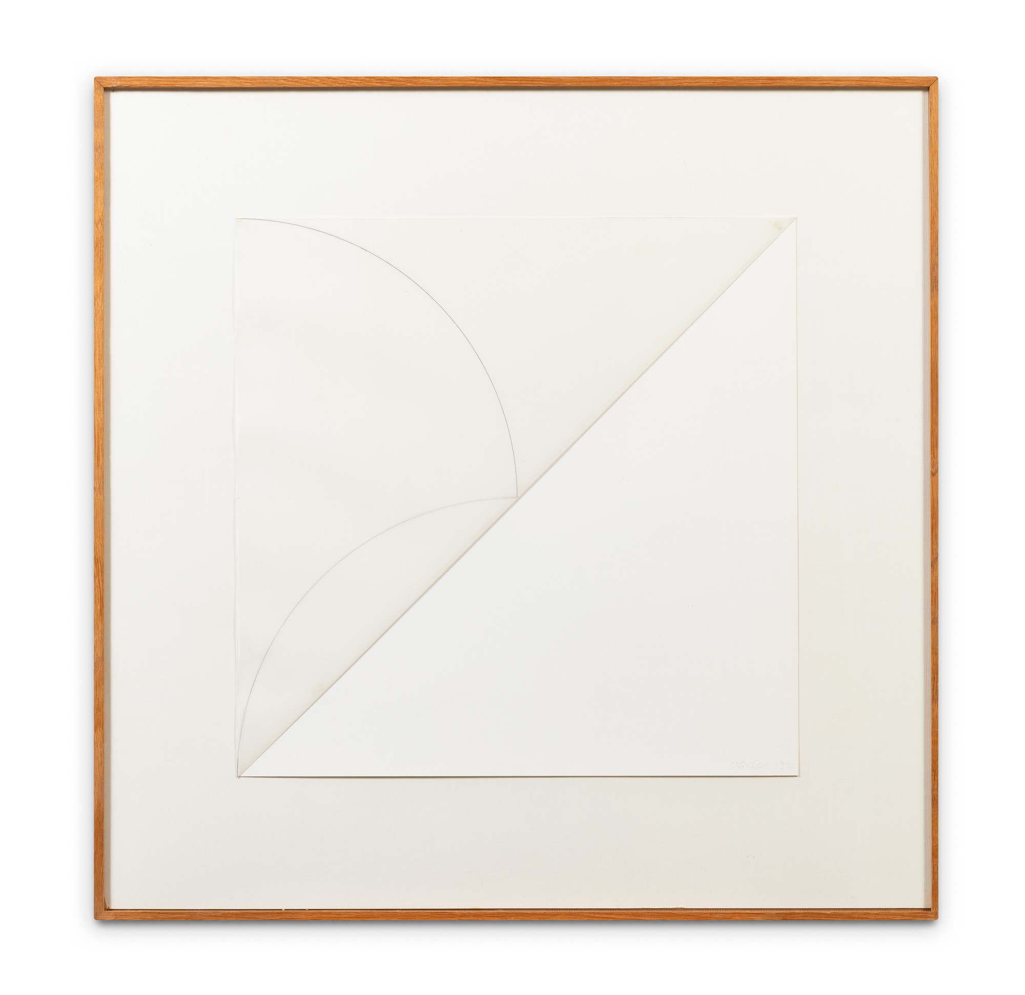 François Morellet — Pliage a 45° d’un demi-cercle passant par le milieu d’un carré