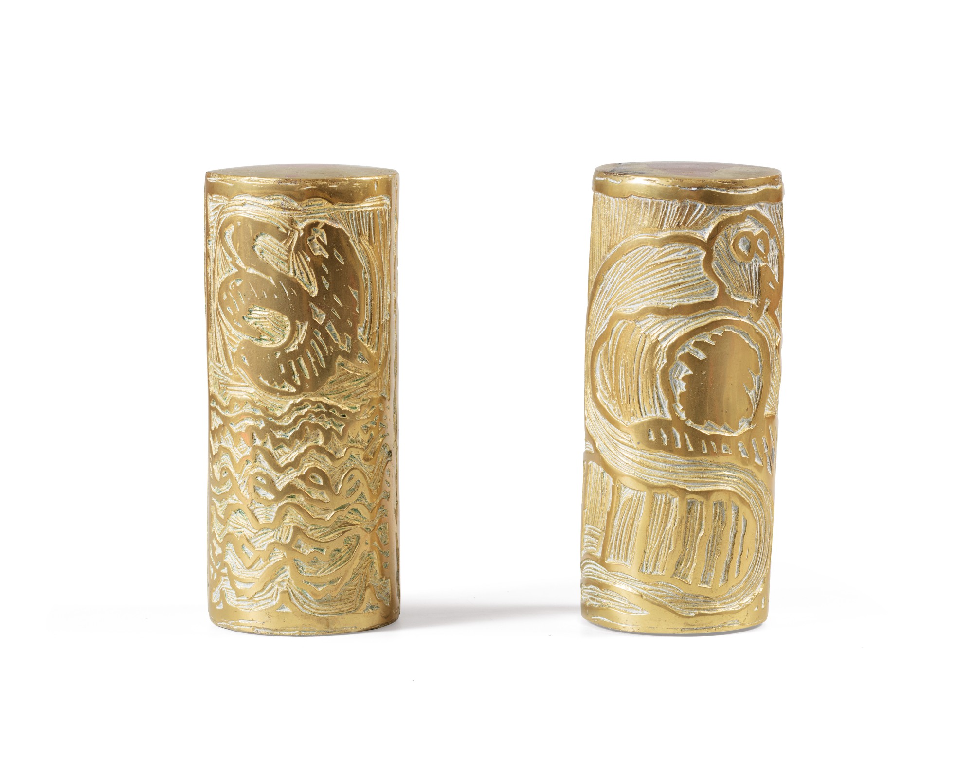 Rouleau d'écriture "Oiseau de mer" and "Visage et serpent"