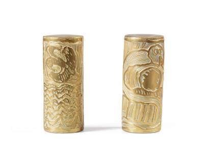 Rouleau d'écriture "Oiseau de mer" and "Visage et serpent"