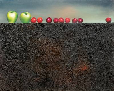 Deux pommes et neuf prunes