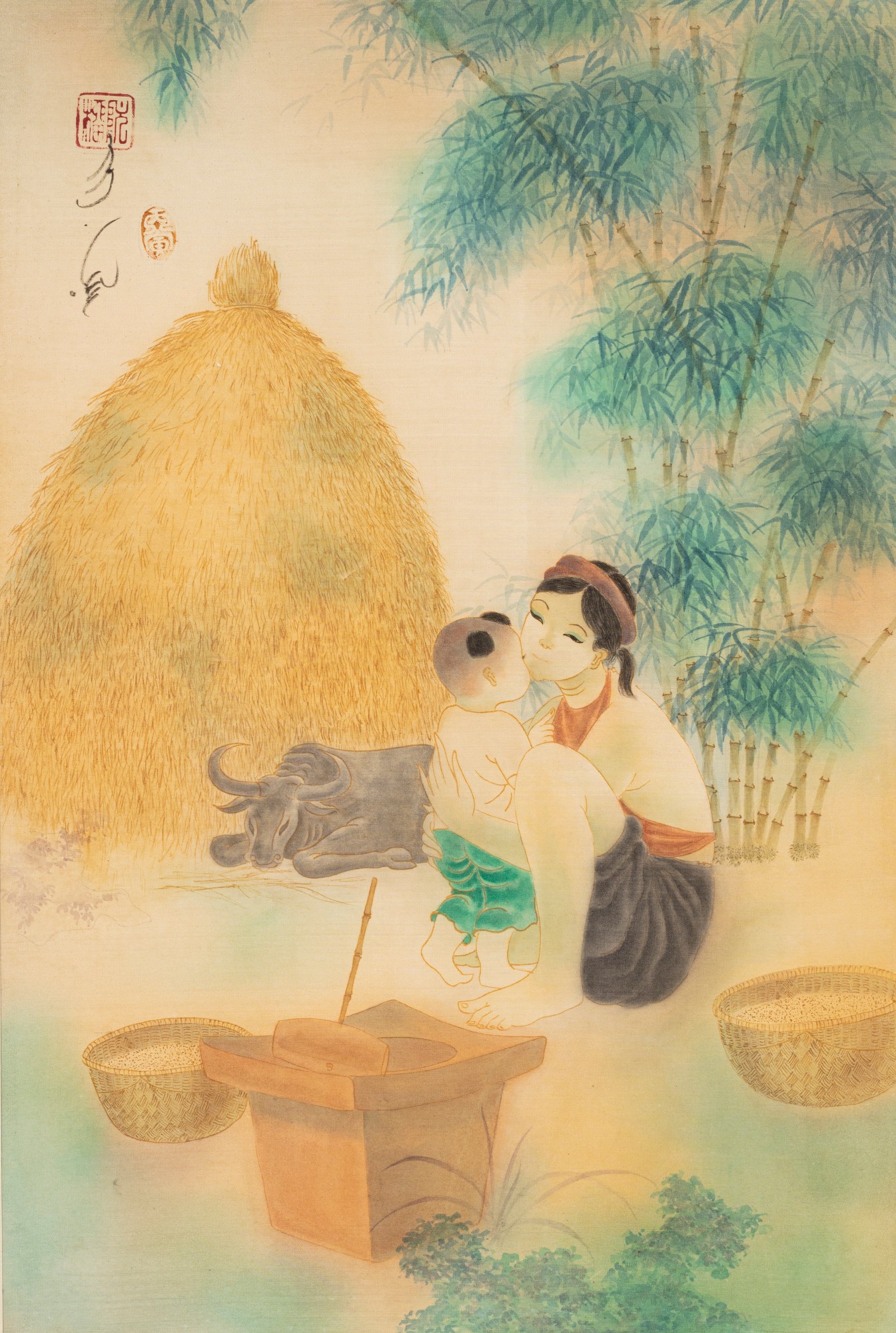 Nguyen Luu (20th century, active in the 1970s-80s) — Nguyen Luu （二十世紀）,  母與子