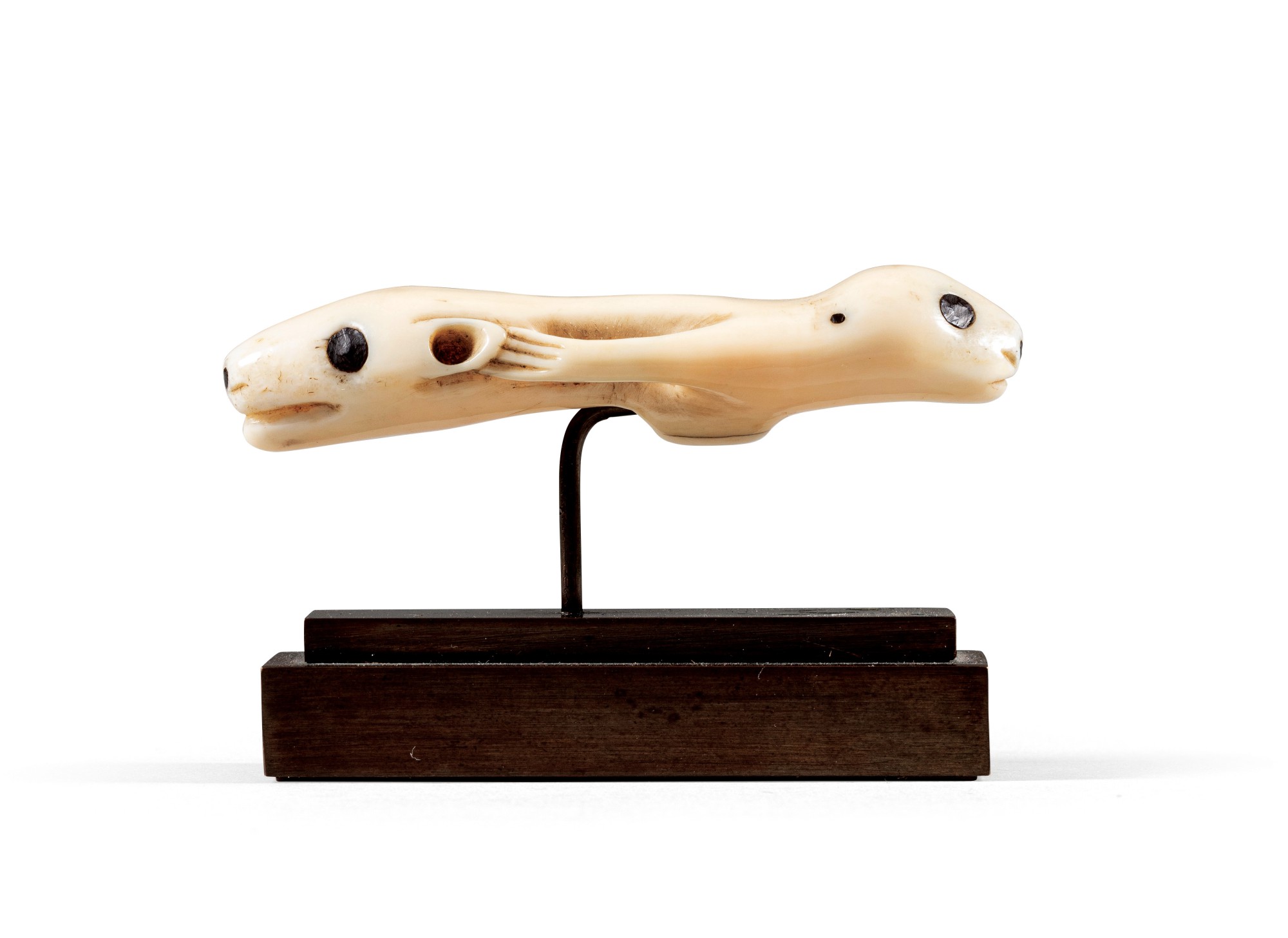 Inuit walrus ivory half bear half seal charm, Alaska — Inuit walrus ivory half bear half seal charm, Alaska