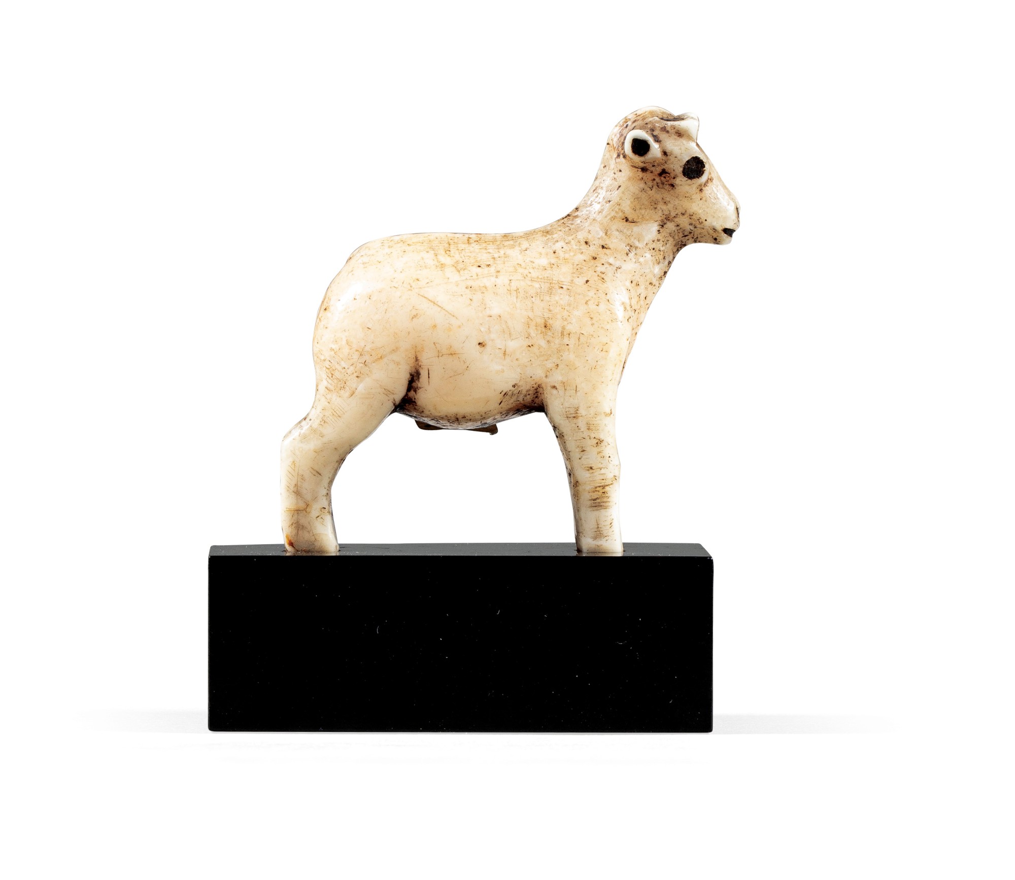 Young bighorn sheep walrus ivory figure, Alaska / Siberia — Young bighorn sheep walrus ivory figure, Alaska / Siberia