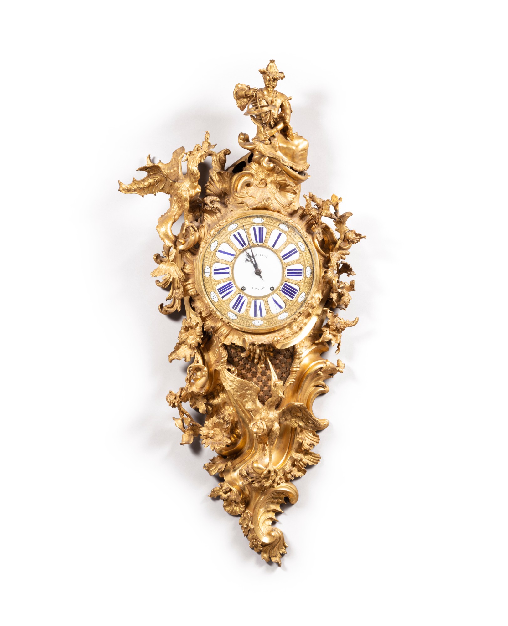 Unknown — Cartel monumental en bronze doré de style Louis XV, XIXe siècle, le modèle "Le Chinois Astronome" attribué à Jean-Joseph de saint Germain