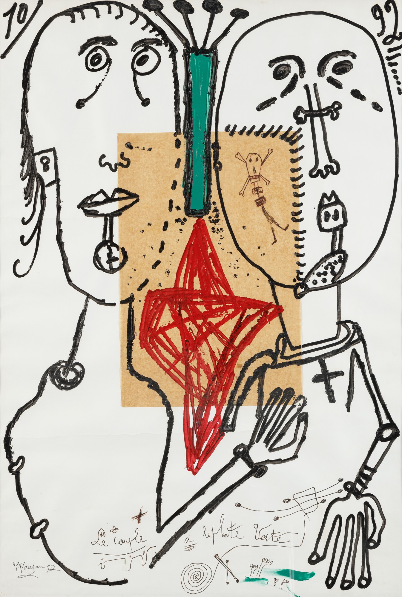 Michel Macréau — Le couple à la plante verte