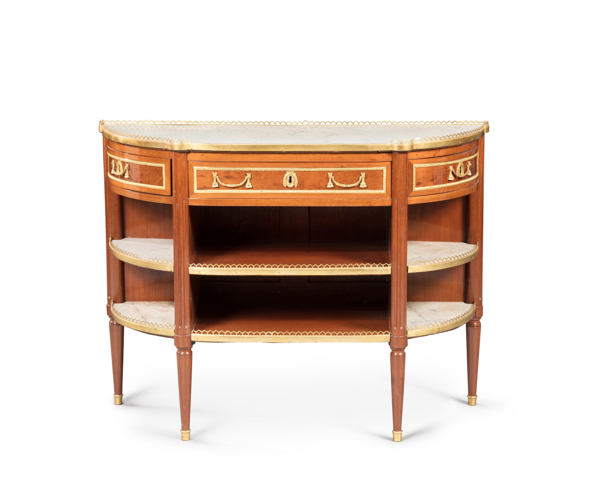 Unknown (Historical) — Console-desserte en acajou et bronze doré d'époque Louis XVI, vers 1780, estampille de Pierre Garnier