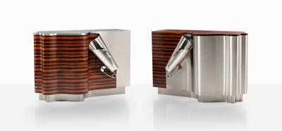 Paire de cabinets drapé