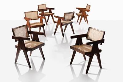 Six chaises PJ-SI-28-B , dites office chairs