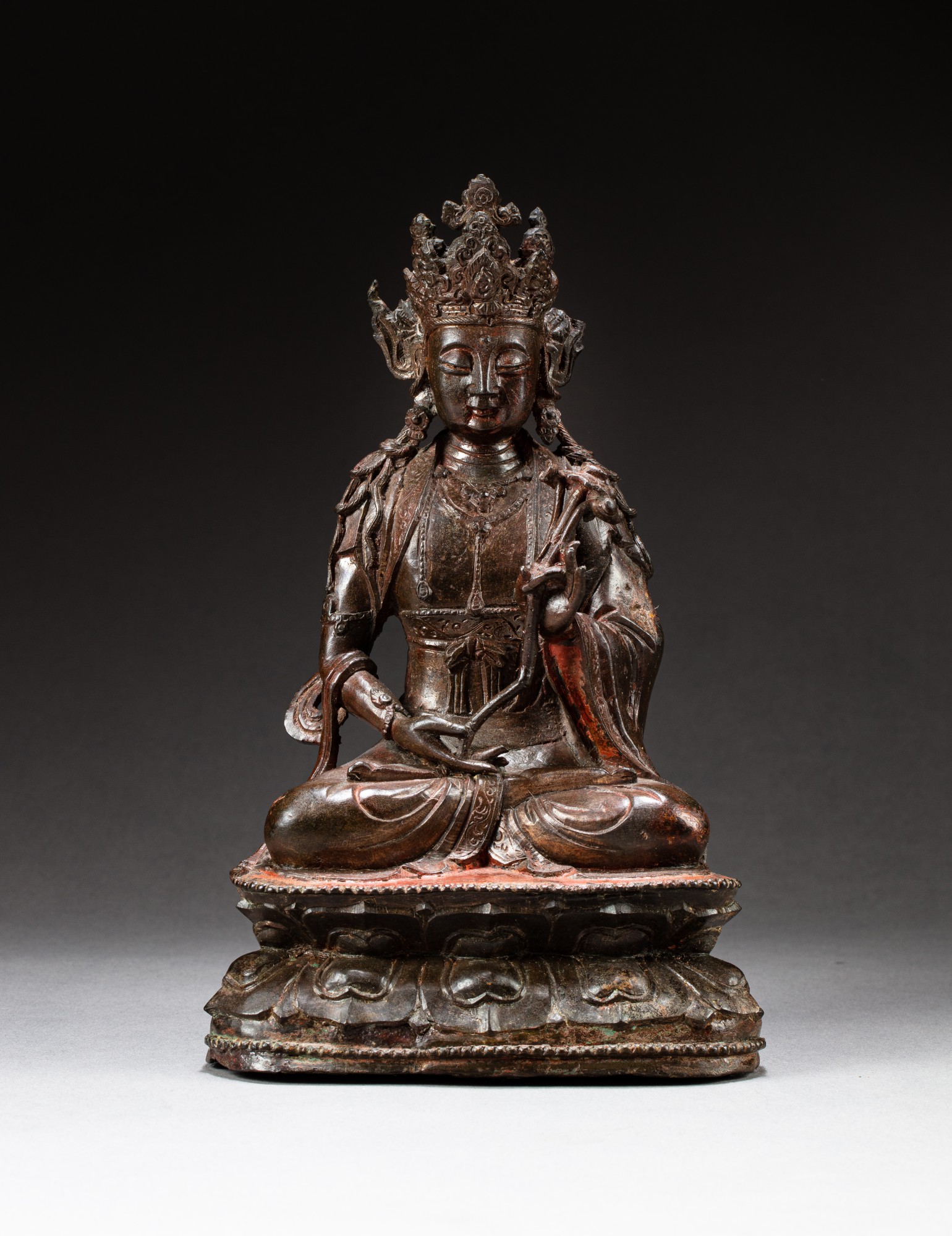 A bronze figure of a bodhisattva — 明 銅菩蕯坐像