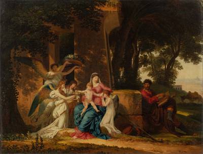 Esquisse pour Le Repos de la Sainte Famille pendant la Fuite en Égypte