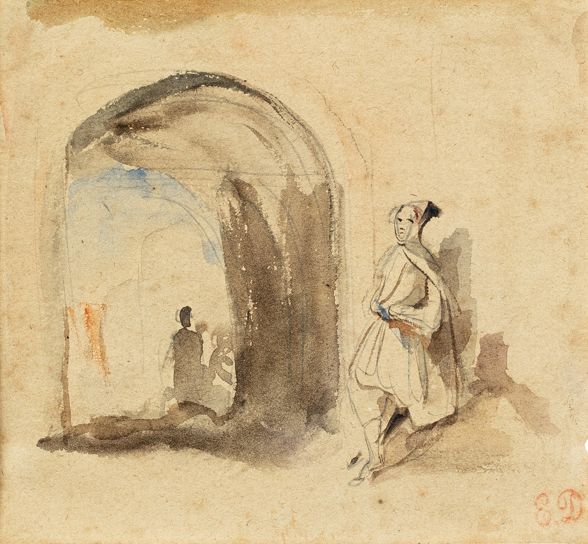 Eugène Delacroix — Coin de rue au Maroc