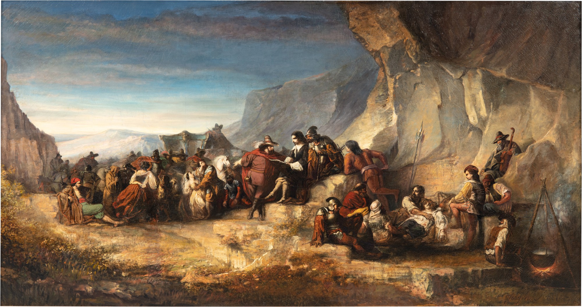 Joseph Navlet — Salvator Rosa, prisonnier des brigands du Vésuve, assiste au retour d’une expédition