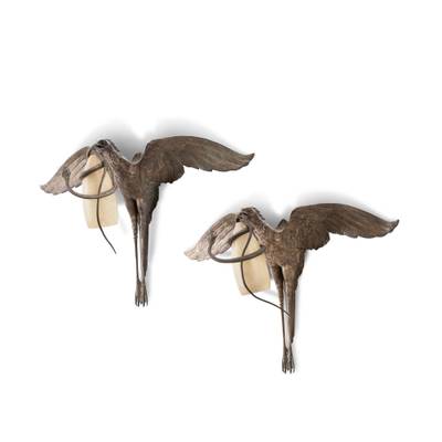 Paire de grandes appliques Serpentaire