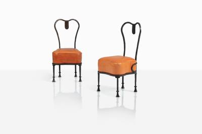 Paire de chauffeuses Osselet