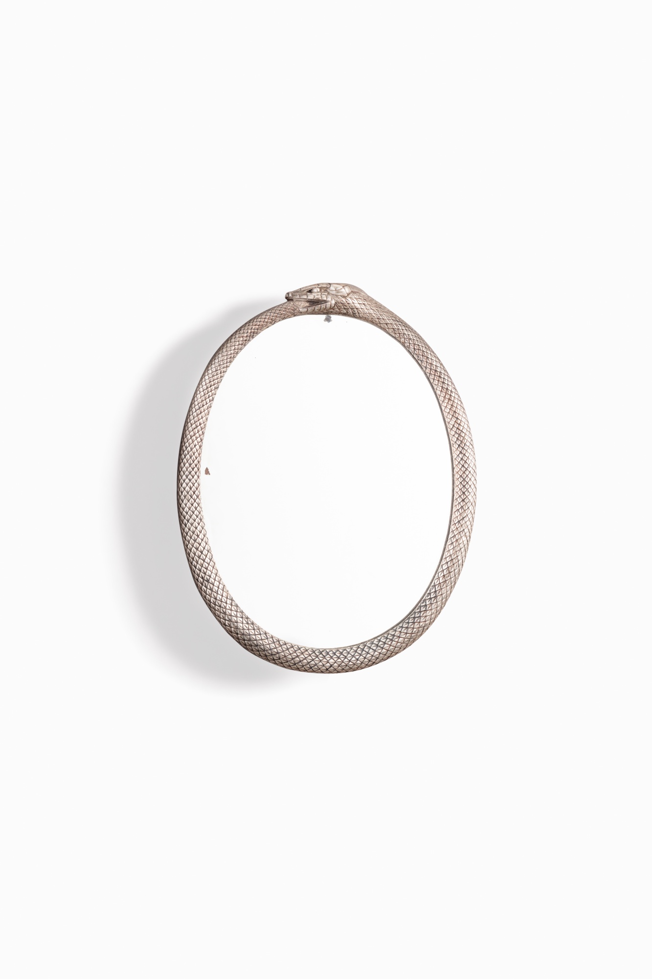 Attribué à Edgar Brandt — Miroir de table Ouroboros