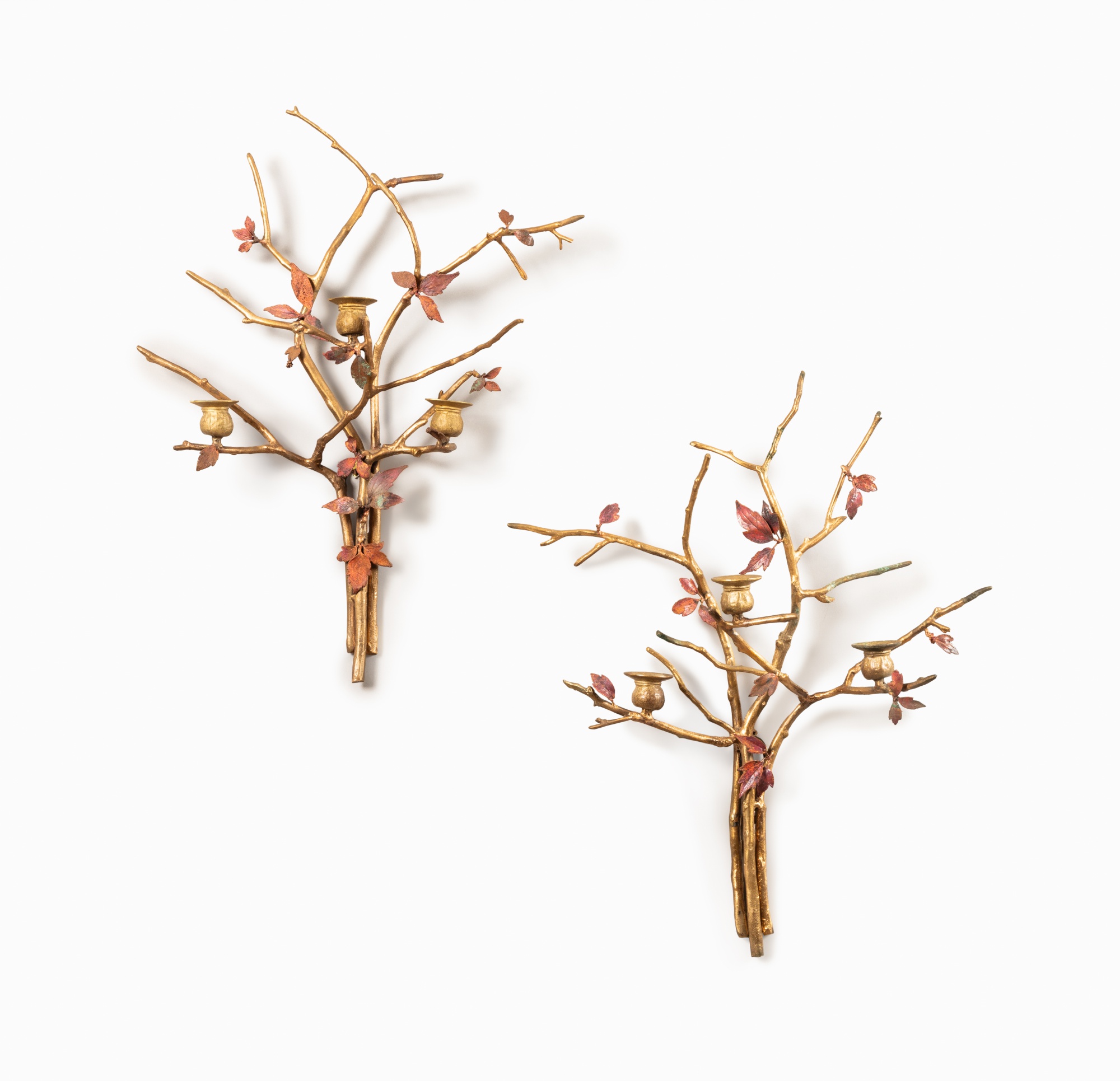 Claude Lalanne — Paire d'appliques à trois lumières, pièce unique