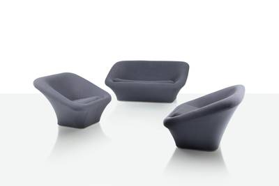 Canapé et paire de fauteuils Square Mushroom, modèle F564